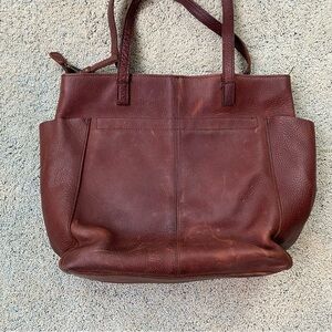Duluth Trading Co Rich Brown Leather Tote